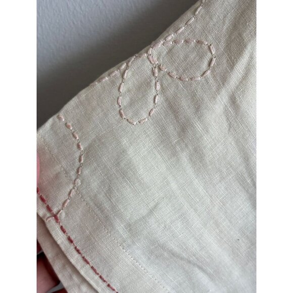 J.Jill Womens Crochet Short Slevee 100% Linen Long Embroidered Dress Beige Sz L - Picture 4 of 14